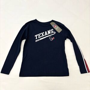 NWT NFL Texans Navy Blue Long Sleeve Tee Kids Large 7 Game Day Football